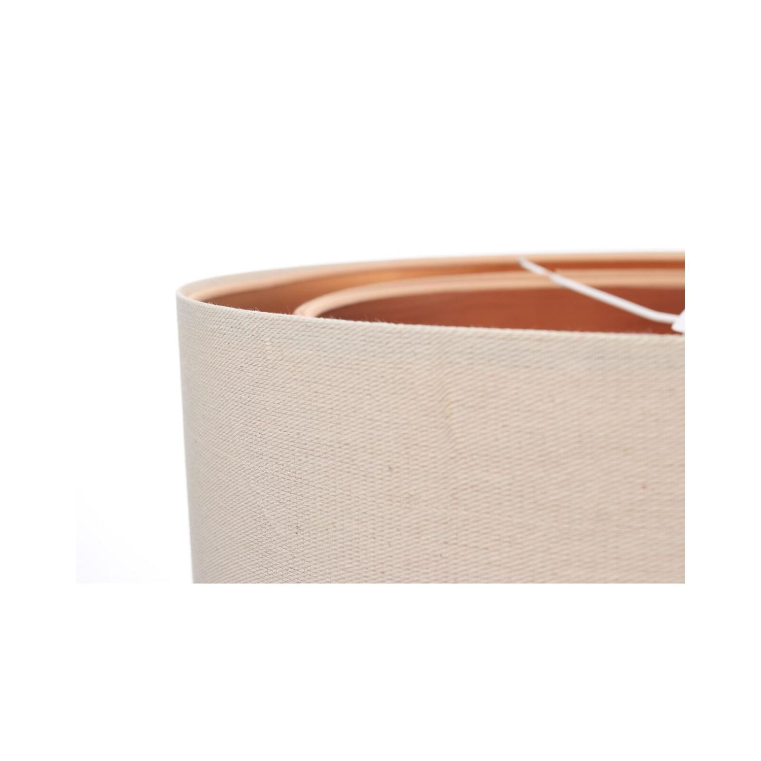 Suspension lin E27 ronde D : 50 cm Moderne Beige Cuivre