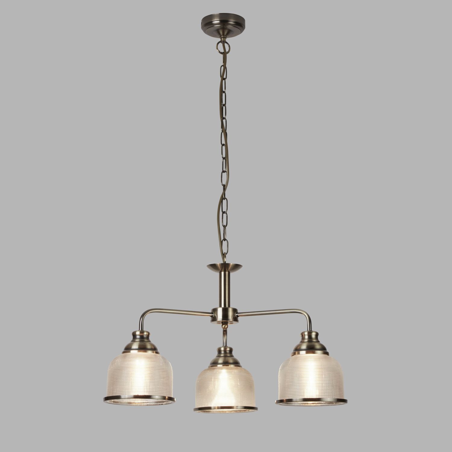 Lampe à suspendre laiton antique transparent Ø 56 cm métal verre 3x E27
