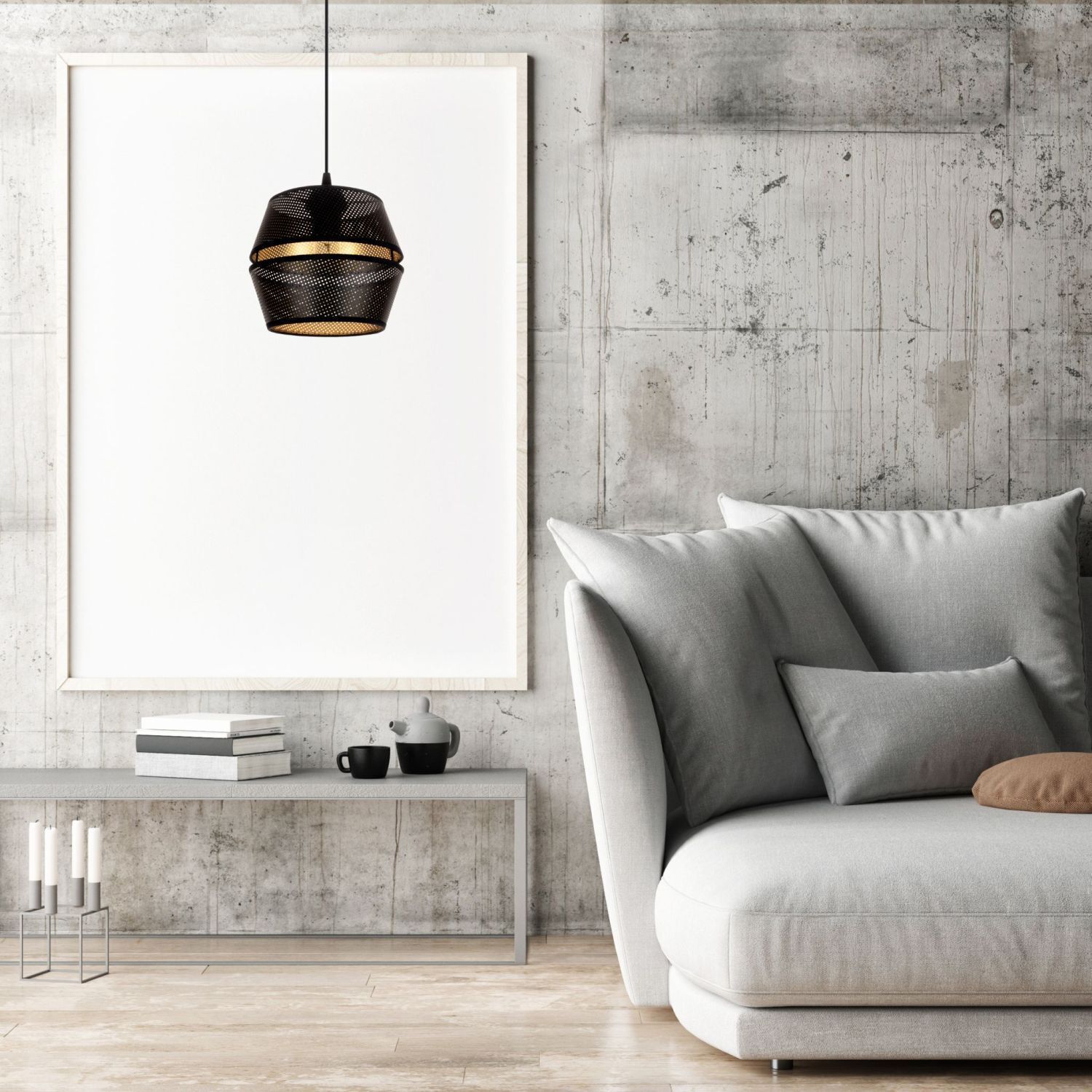 Elégante lampe à suspendre métal noir or E27 Ø20 cm Innenarchitektur, Inneneinrichtung, Lampe, Kissen, Mauer