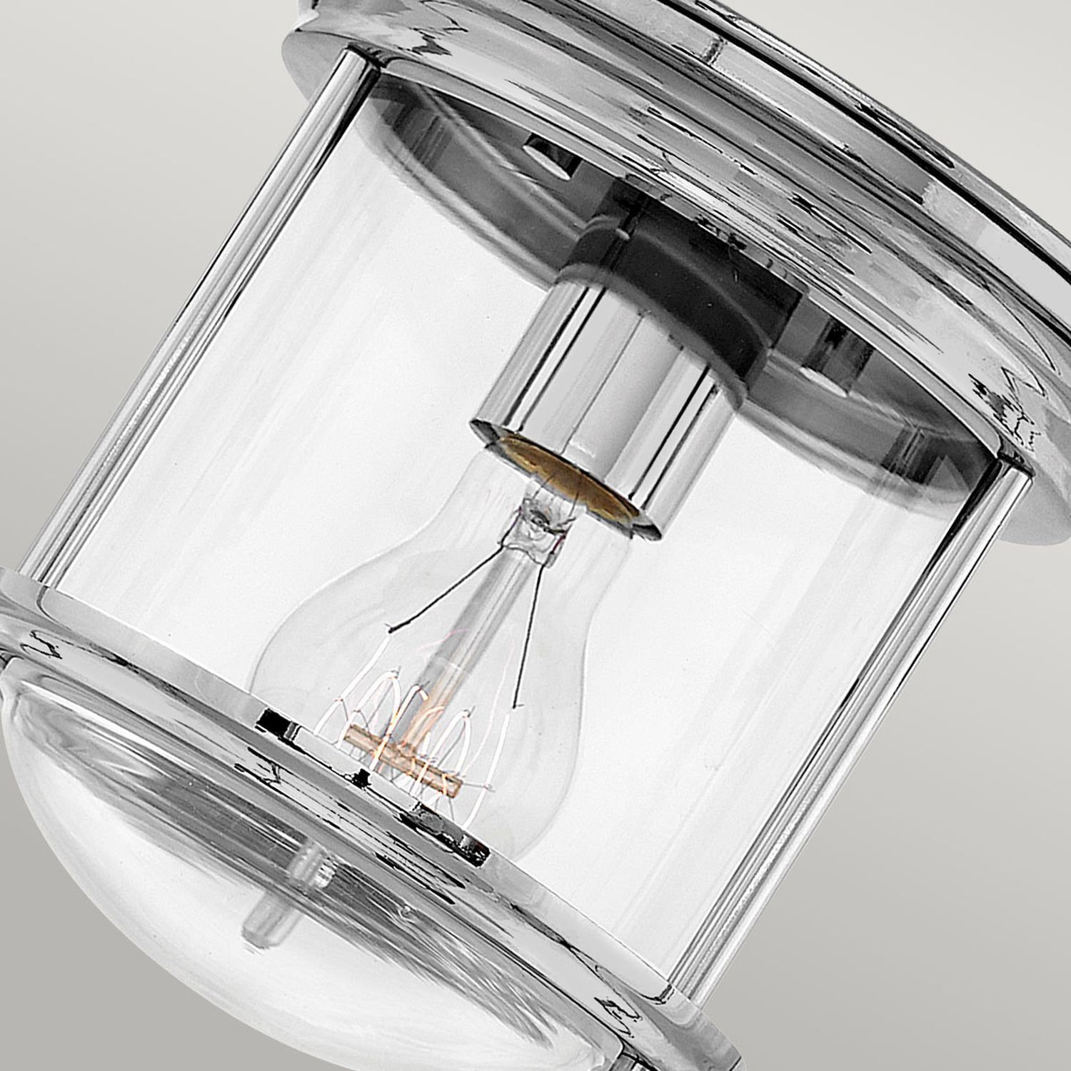 Lampe de salle de bains Plafond Métal Verre E27 IP44 D : 19,6 cm Chrome