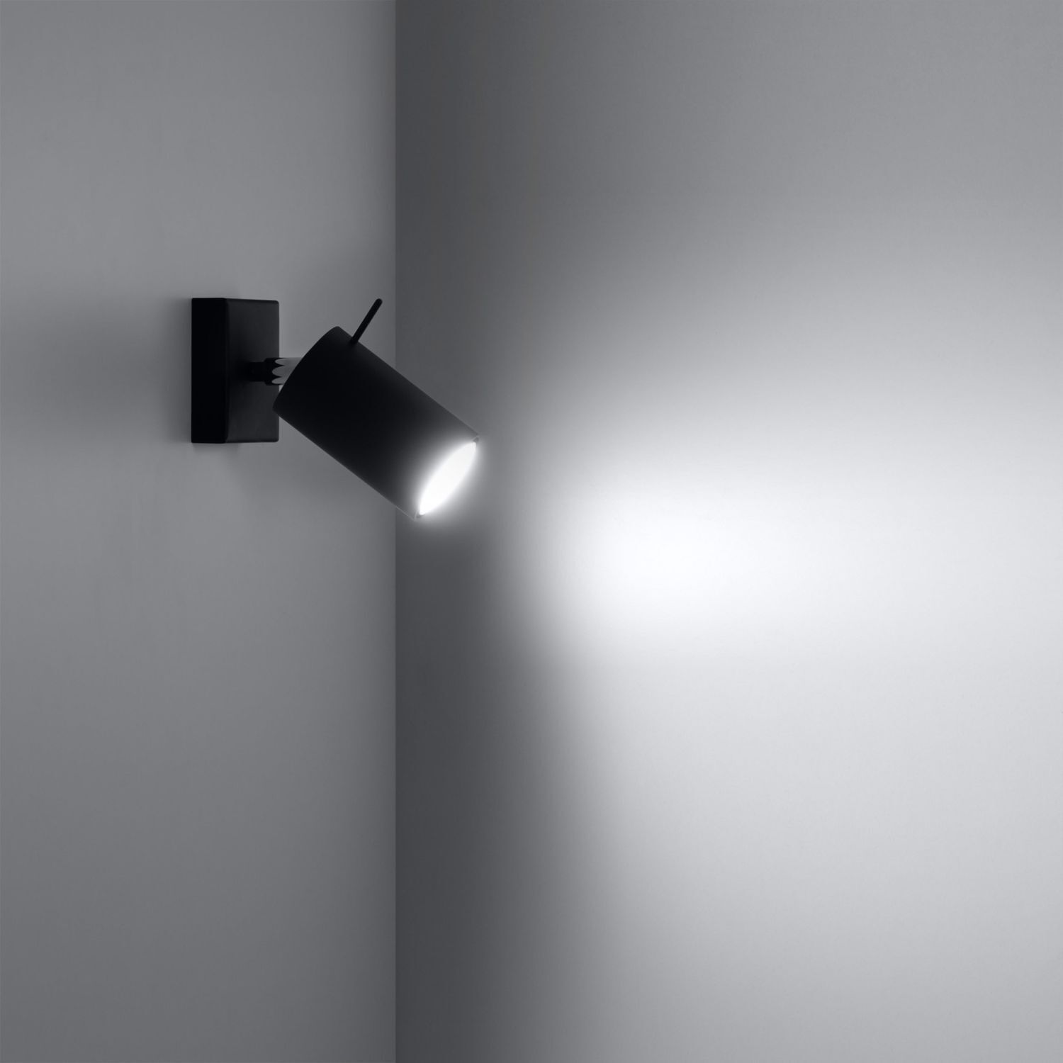 Spot mural noir ajustable L : 8 cm petit métal GU10