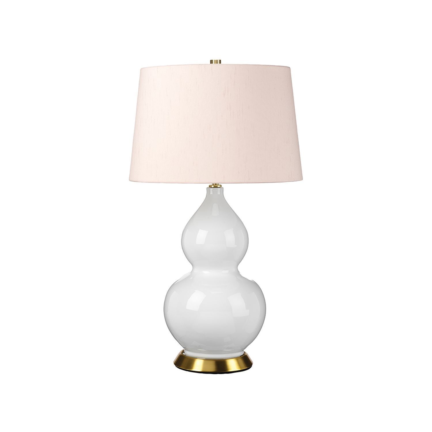 Lampe de table céramique tissu 64 cm E27 rétro rose blanc