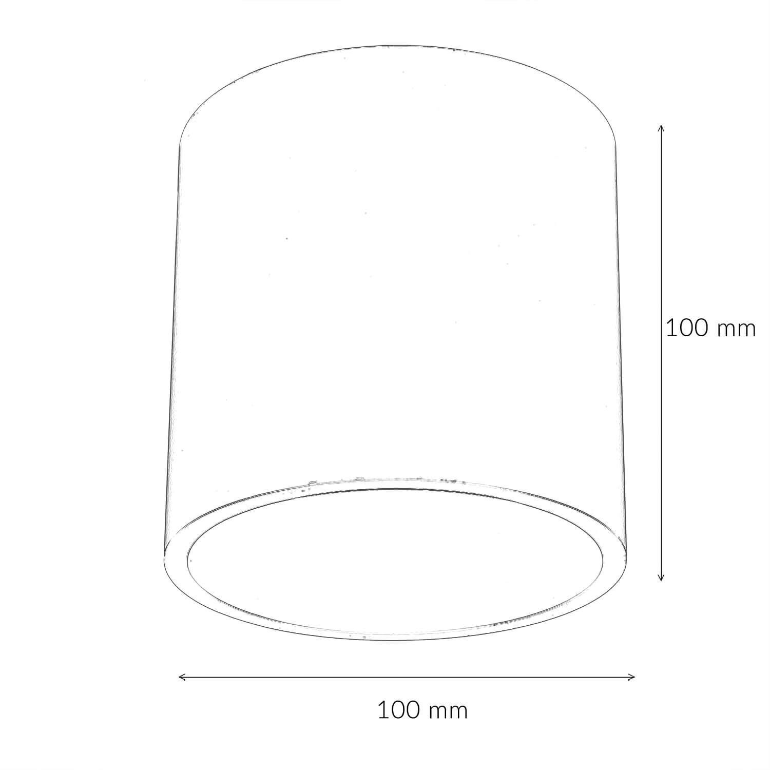 Spot de plafond polyvalent béton Ø10cm petit rond GU10