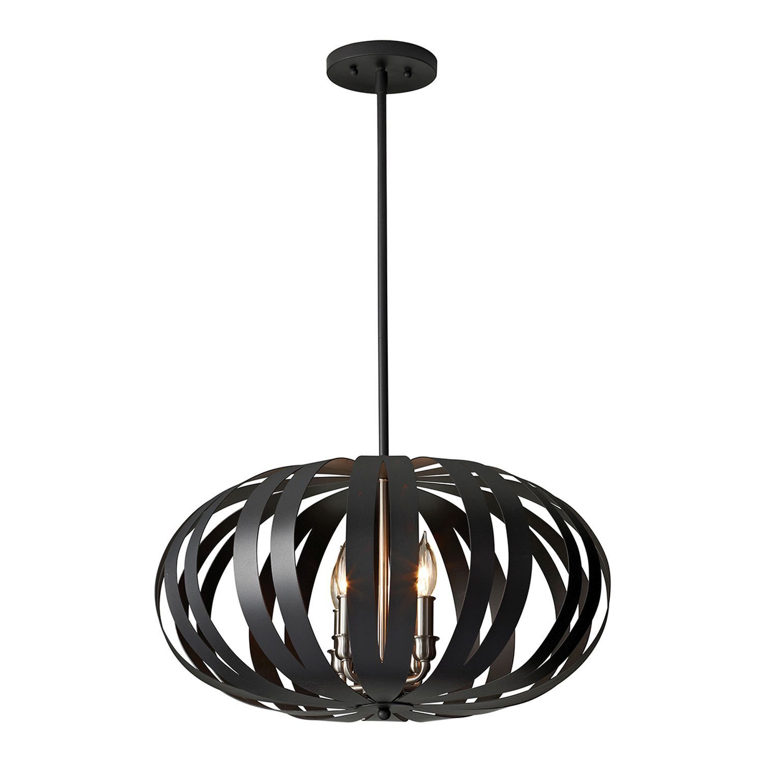 Plafonnier CEYDA Noir Ø55cm à raccourcir Lampe