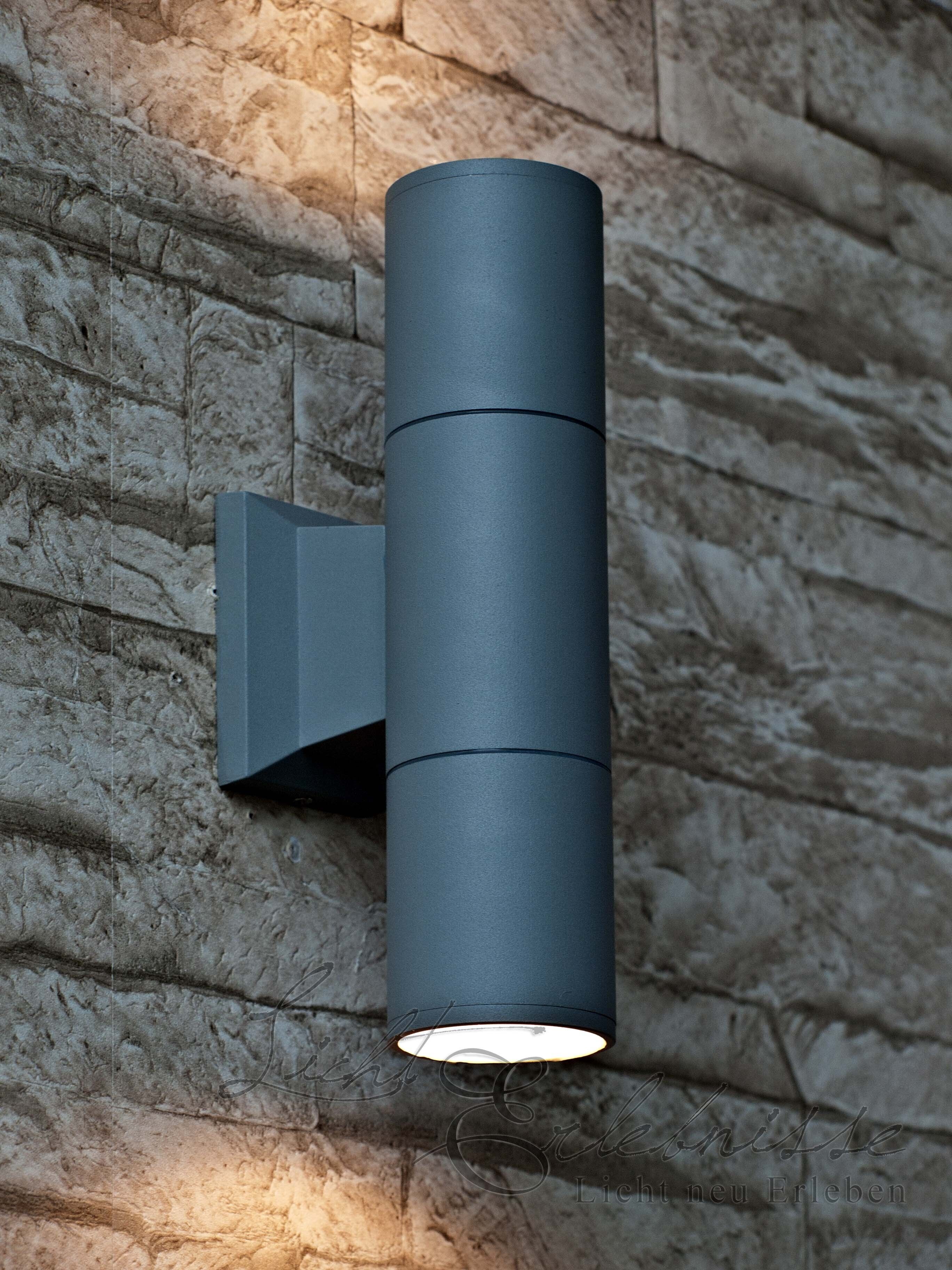 Up&Downstrahler Aussenleuchte in grau Beleuchtung