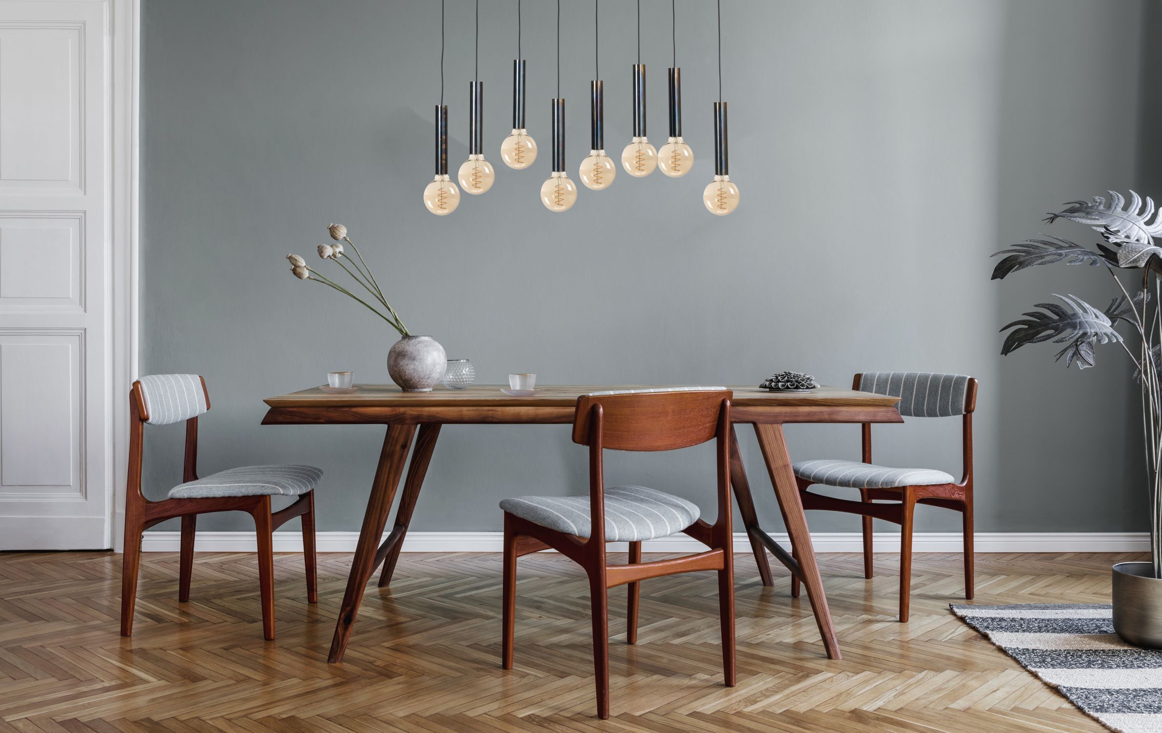 Lampe à suspendre en métal pour E27 noir effet huile table à manger