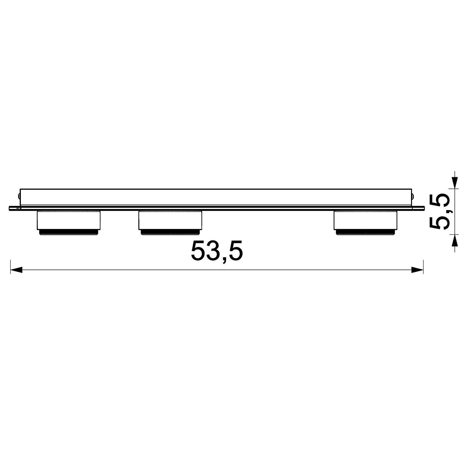 Plafonnier moderne métal GX53 L:53,5 cm noir naturel