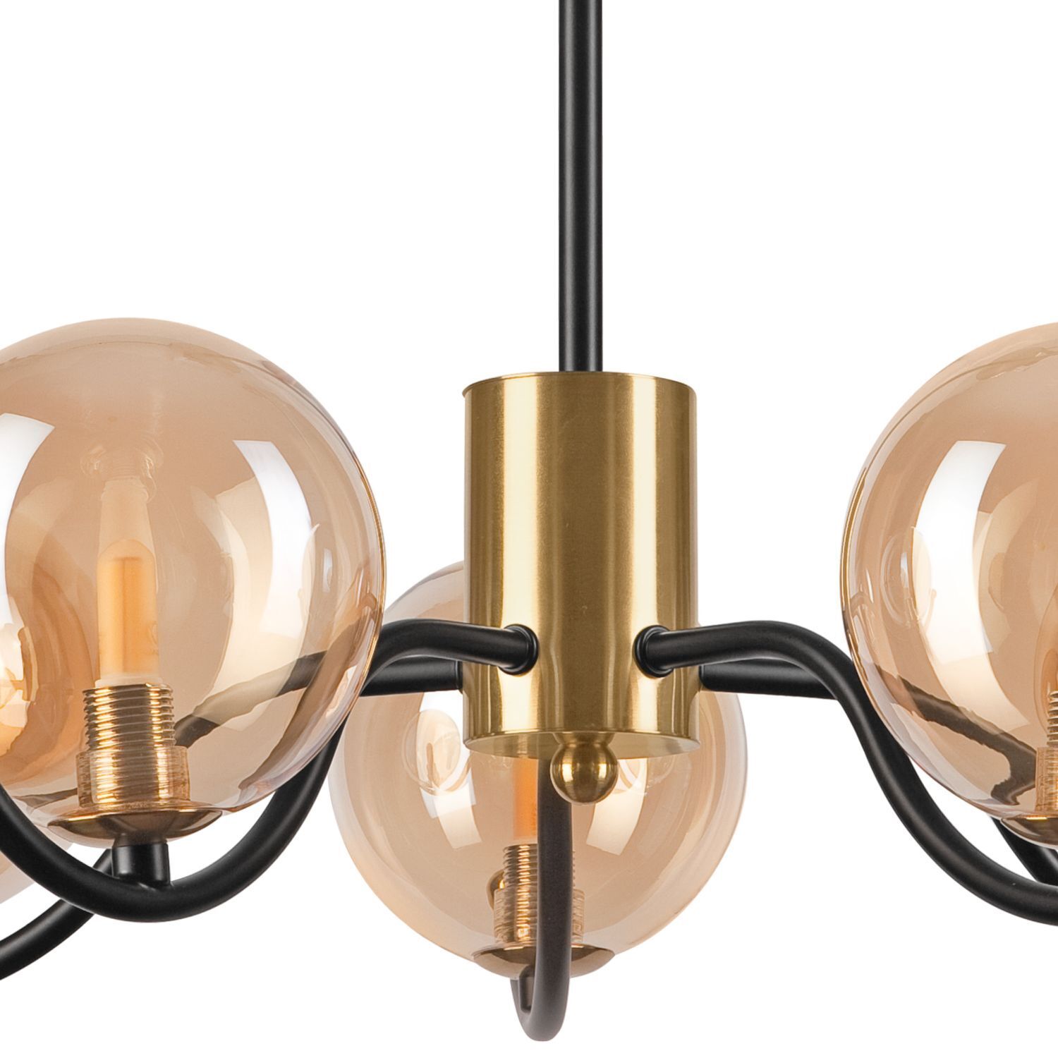 Lampe de plafonnier élégante verre G9 L:54 cm boules en or Leuchter, Lampe, Leuchte, Beleuchtung, Deckenventilator