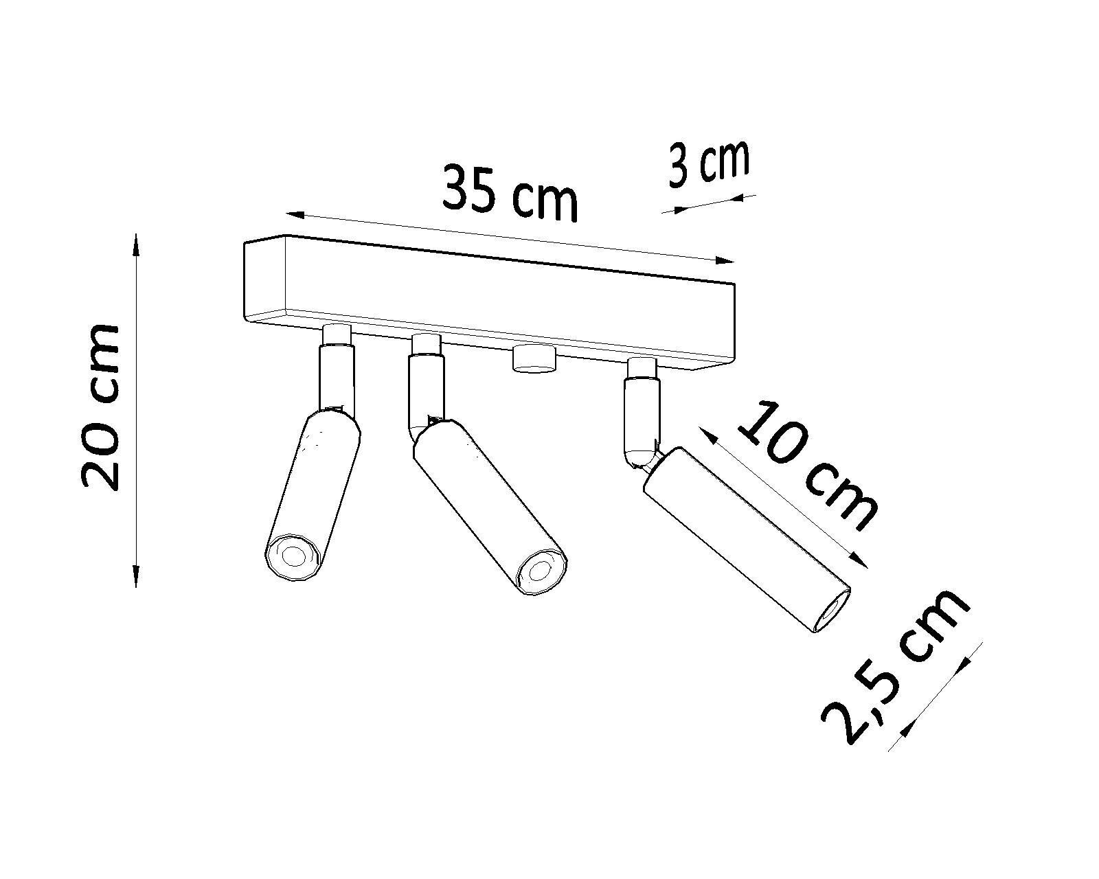 Spot de plafond métal 35 cm blanc orientable 3 flammes
