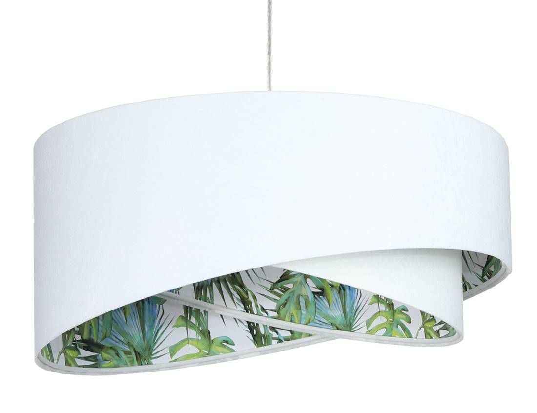 Suspension Blanc Vert Tropical Ø 50 cm E27 réglable