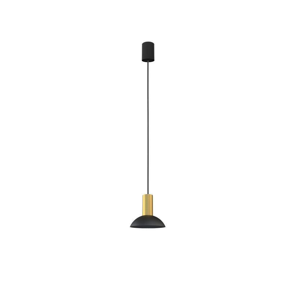 Lampe à suspendre noire ronde Ø15,5cm métal laiton Loft