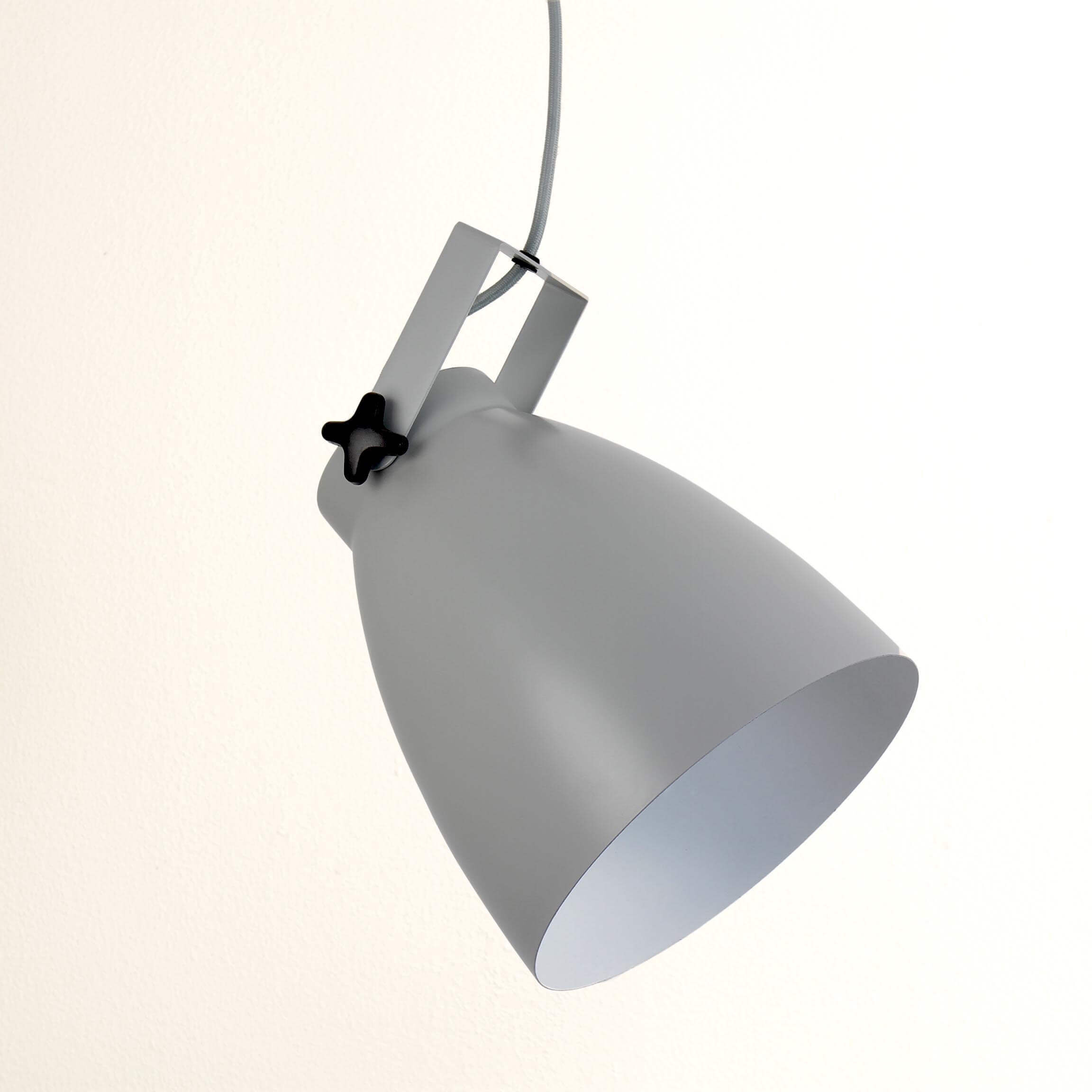 Lampe à suspendre métal gris E27 Ø 21 cm Industrial