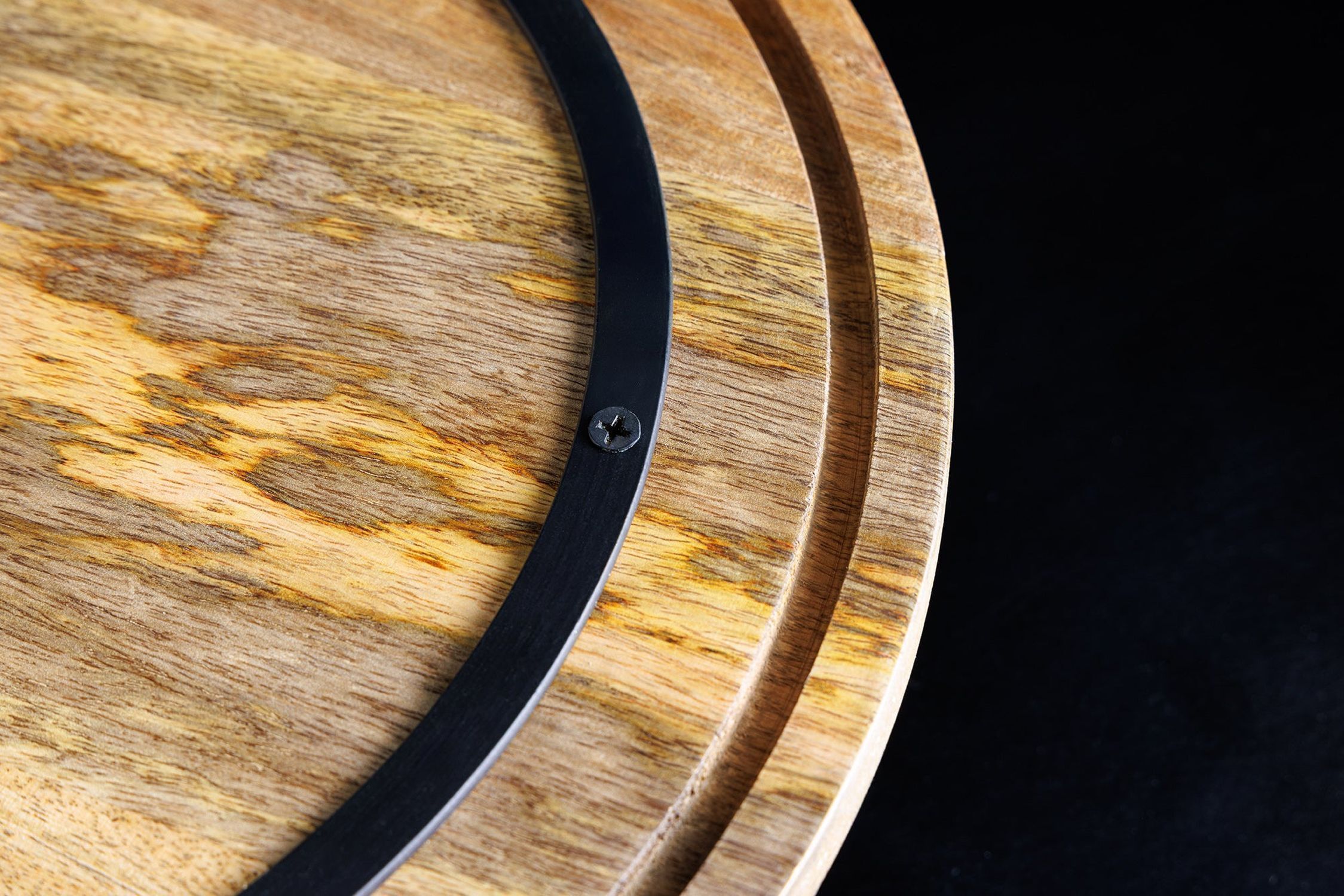 Coupelle décorative en bois massif pièce unique travail manuel Ø 38 cm avec couvercle Drinnen, Innenarchitektur, Holz