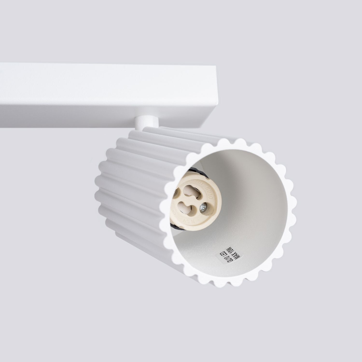 Lampe de plafonnier Moderne Blanc 117 cm orientable 6x GU10 Aluminium