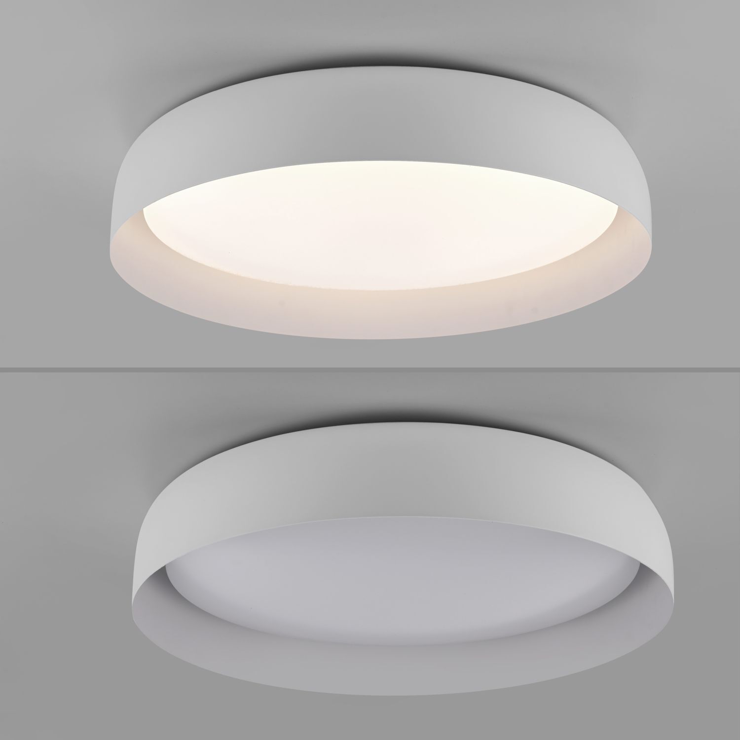 Dimmbare LED Deckenlampe Weiß Ø57 cm 3850 lm Modern Deckenleuchte, Leuchte