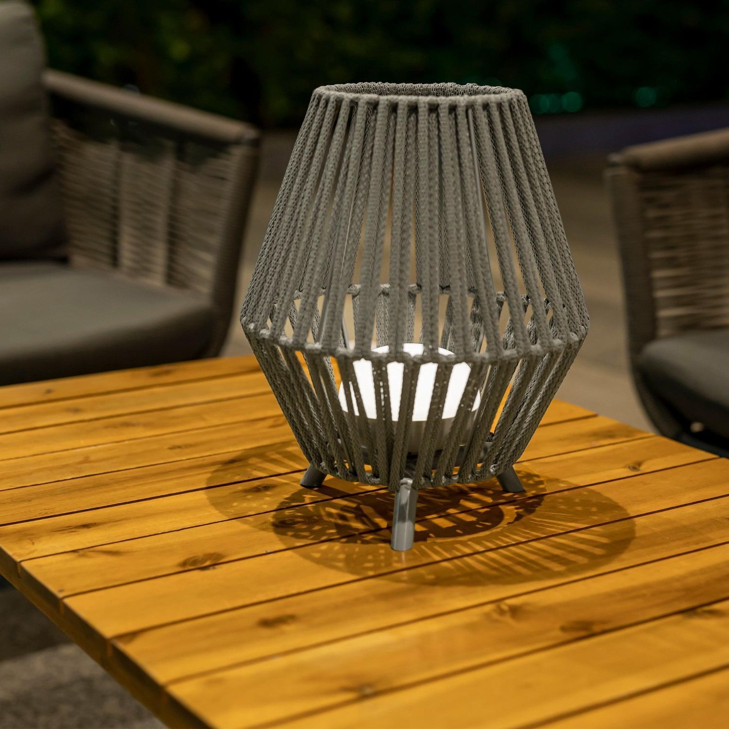 Lampe de table LED sans fil Batterie IP54 Variateur Télécommande 32,5cm Lampe, Holz, Tabelle, Tischplatte, Hartholz