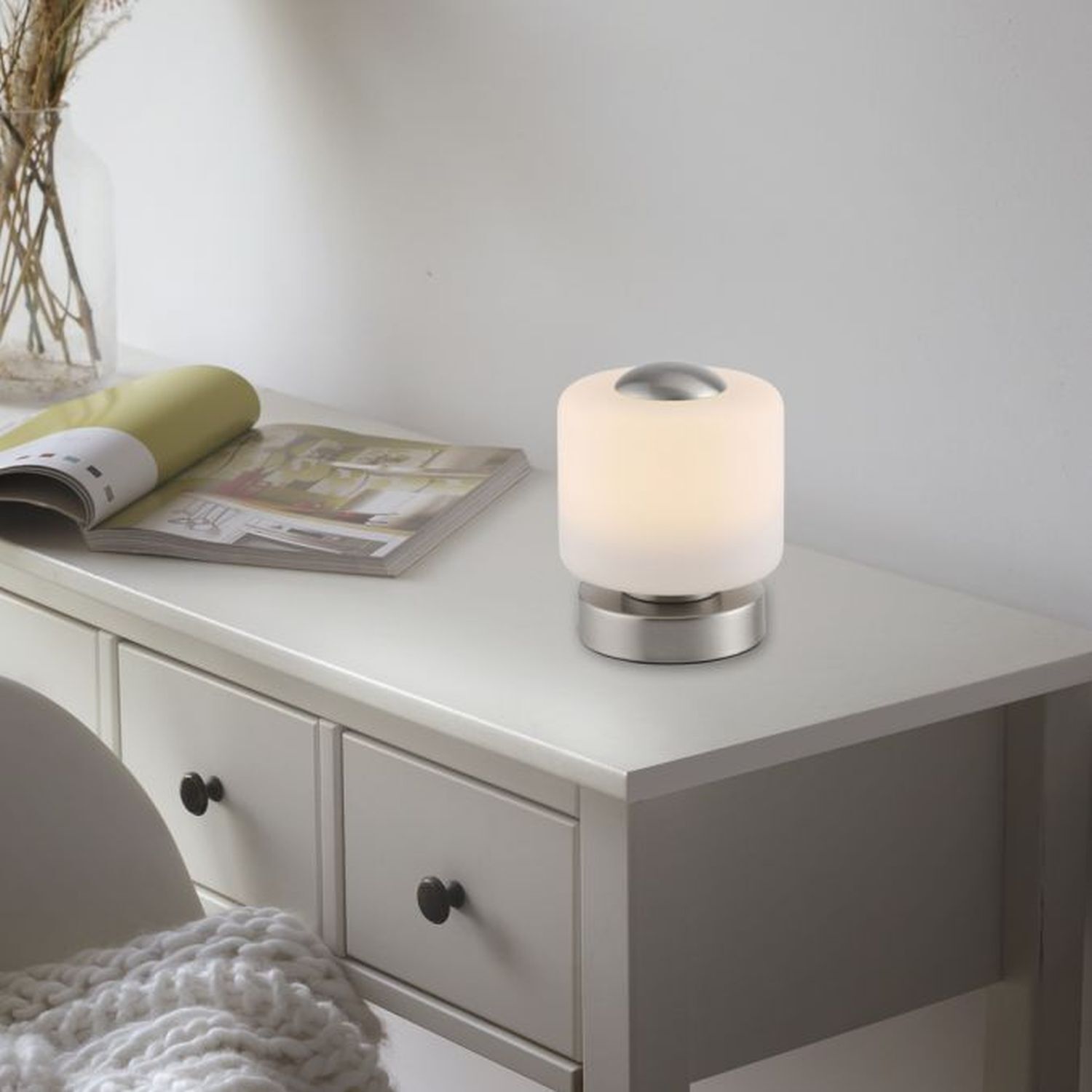 Blendarme LED Tischleuchte Touch dimmbar 15 cm 3000 K Lampe, Mobiliar, Tabelle, Tischlampe