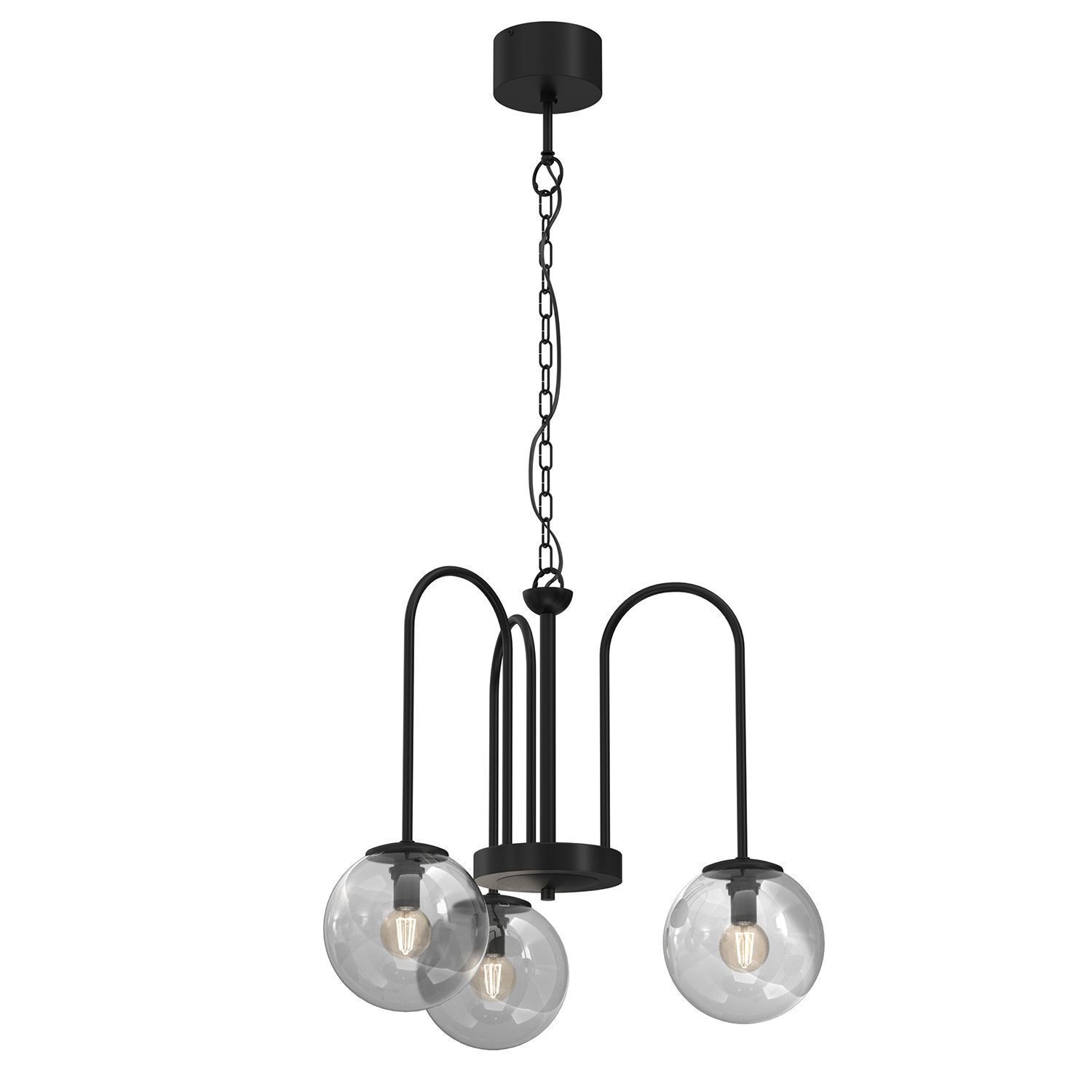 Suspension ronde en laiton noir gris fumé Ø51 cm Leuchter, Lampe, Leuchte