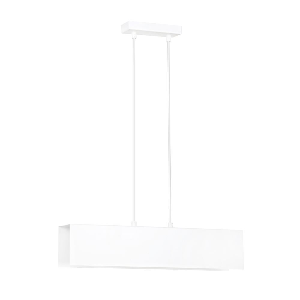Lampe à suspendre avec abat-jour réglable blanc métal carré