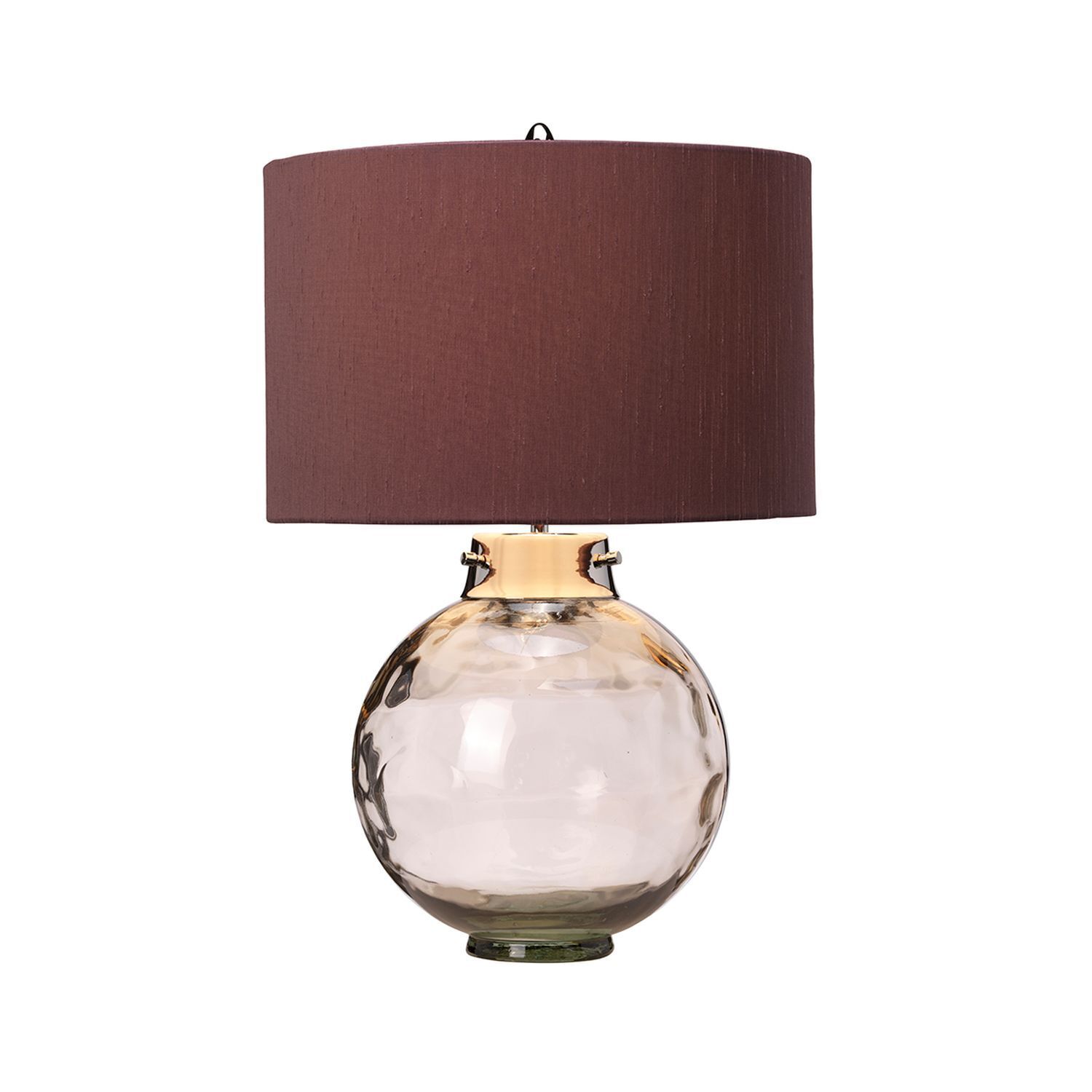 Lampe de table Rouge Gris E27 55,5 cm Verre Tissu Classique