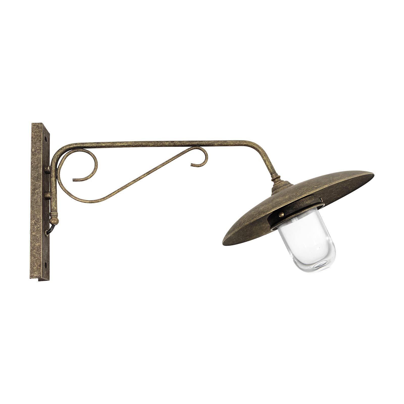 Applique murale extérieure IP44 laiton E27 en bronze antique mat