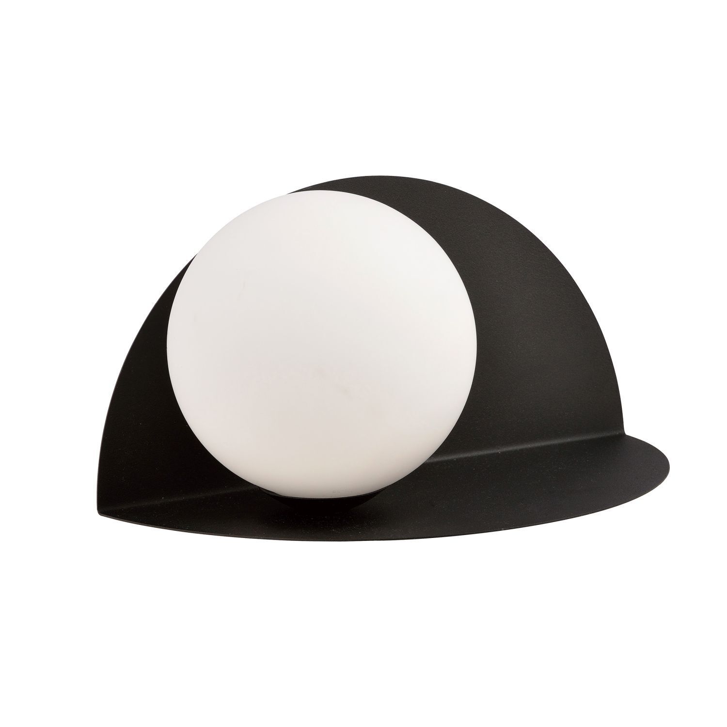 Applique Abat-jour sphérique Verre Métal Blanc Noir L : 30 cm SELMA