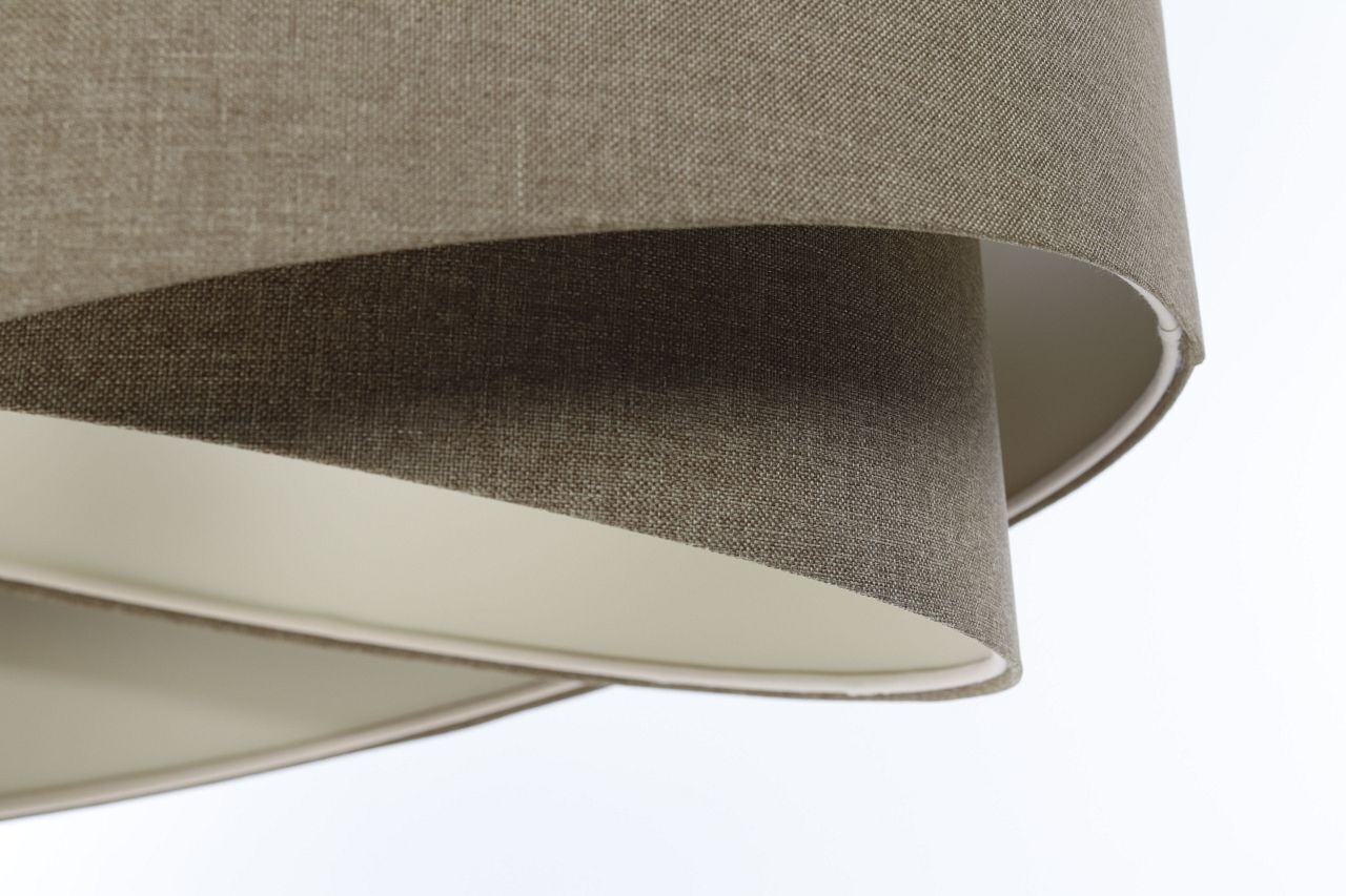 Lampe à suspendre Moderne E27 ronde D : 40 cm Marron Tissu Boho