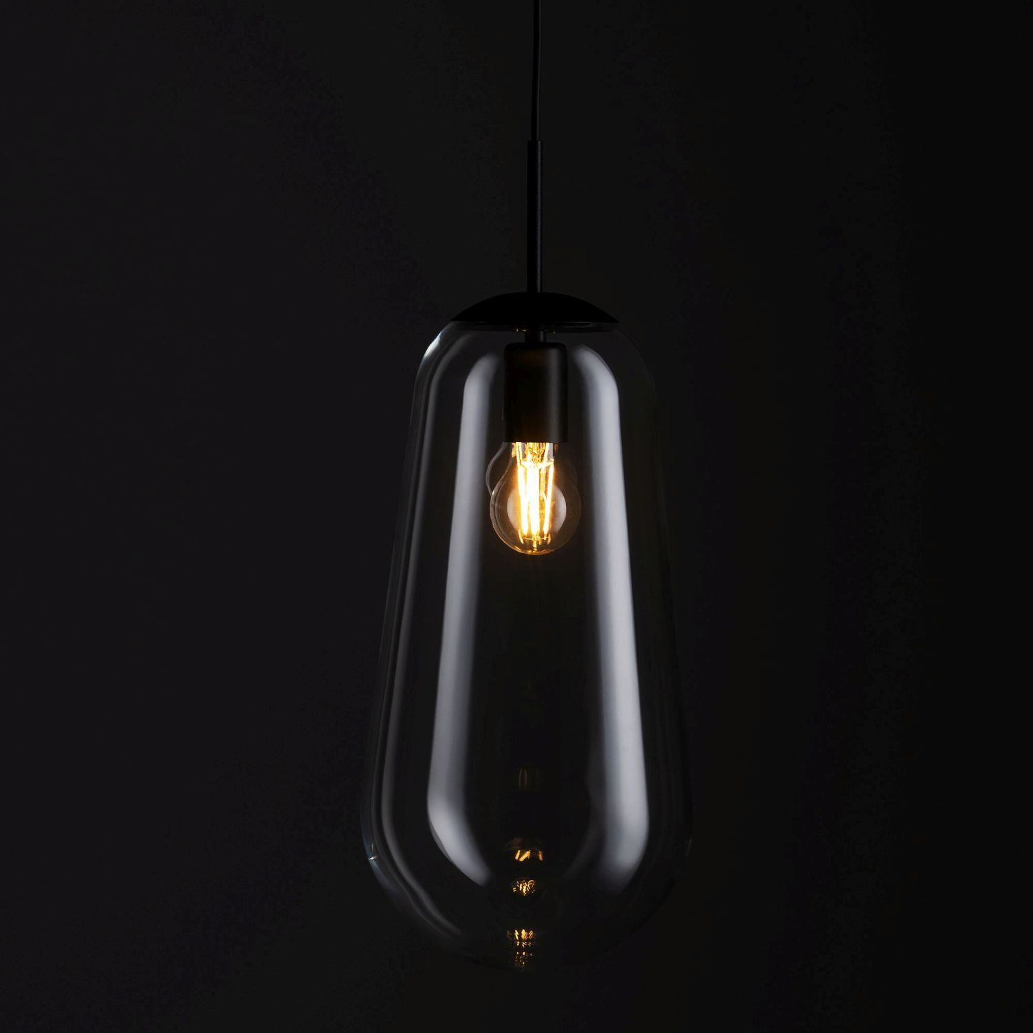Hängeleuchte, Glühbirne, Glasgehäuse, Edison-Lampe, Schwarze Lampe