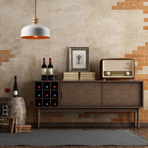 Moebel, Anrichte, Dekoration für Zuhause, Teppich, Mauer