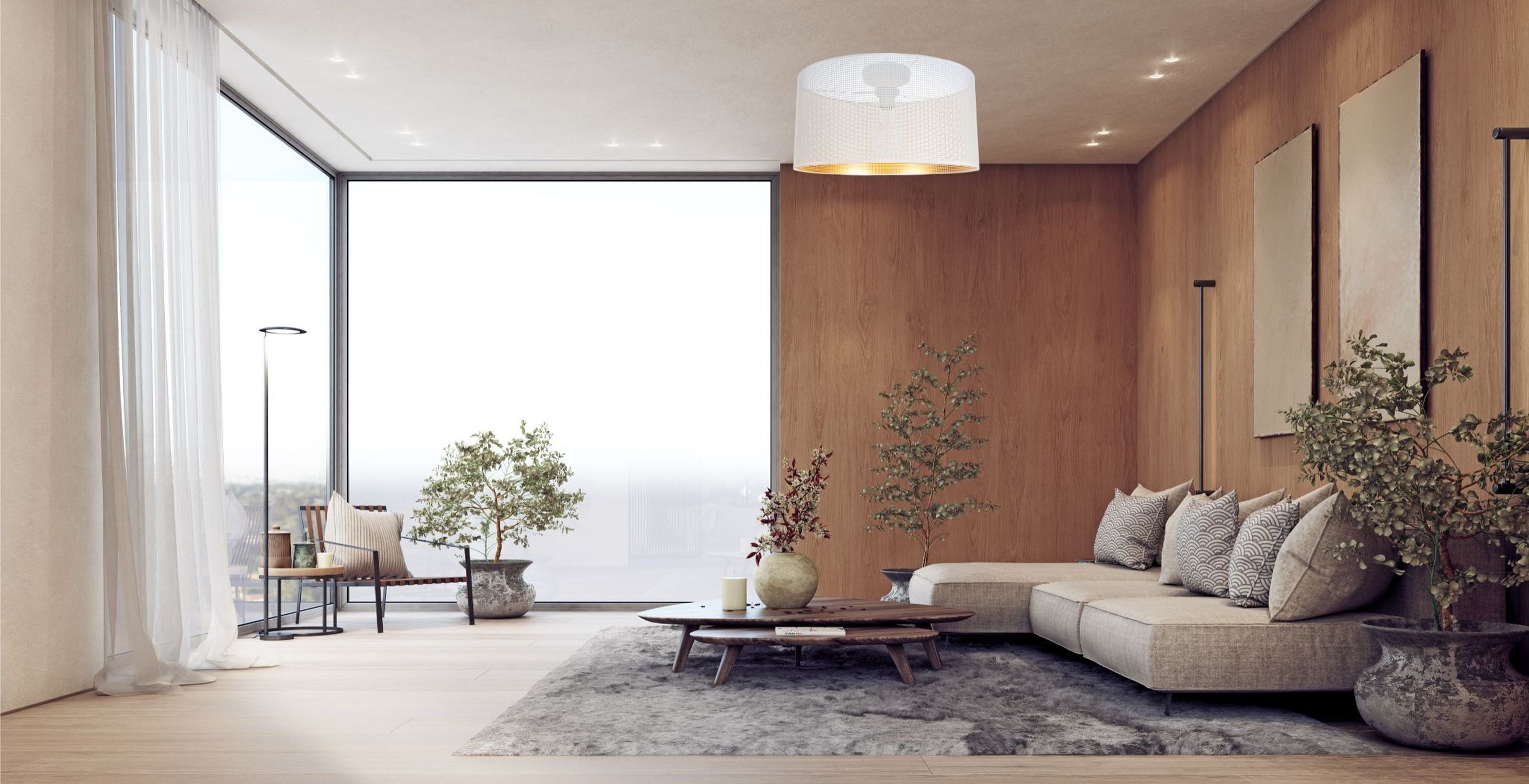 Loft Plafonnier en métal blanc or E27 Ø40 cm rond Innenarchitektur, Inneneinrichtung, Pflanze, Wohnzimmer, Schreibtisch