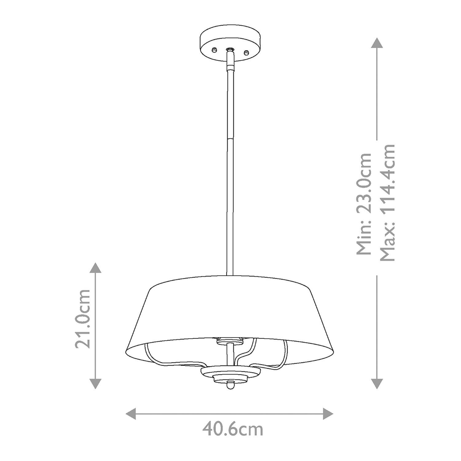 Plafonnier réglable en métal H : max. 114 cm en laiton