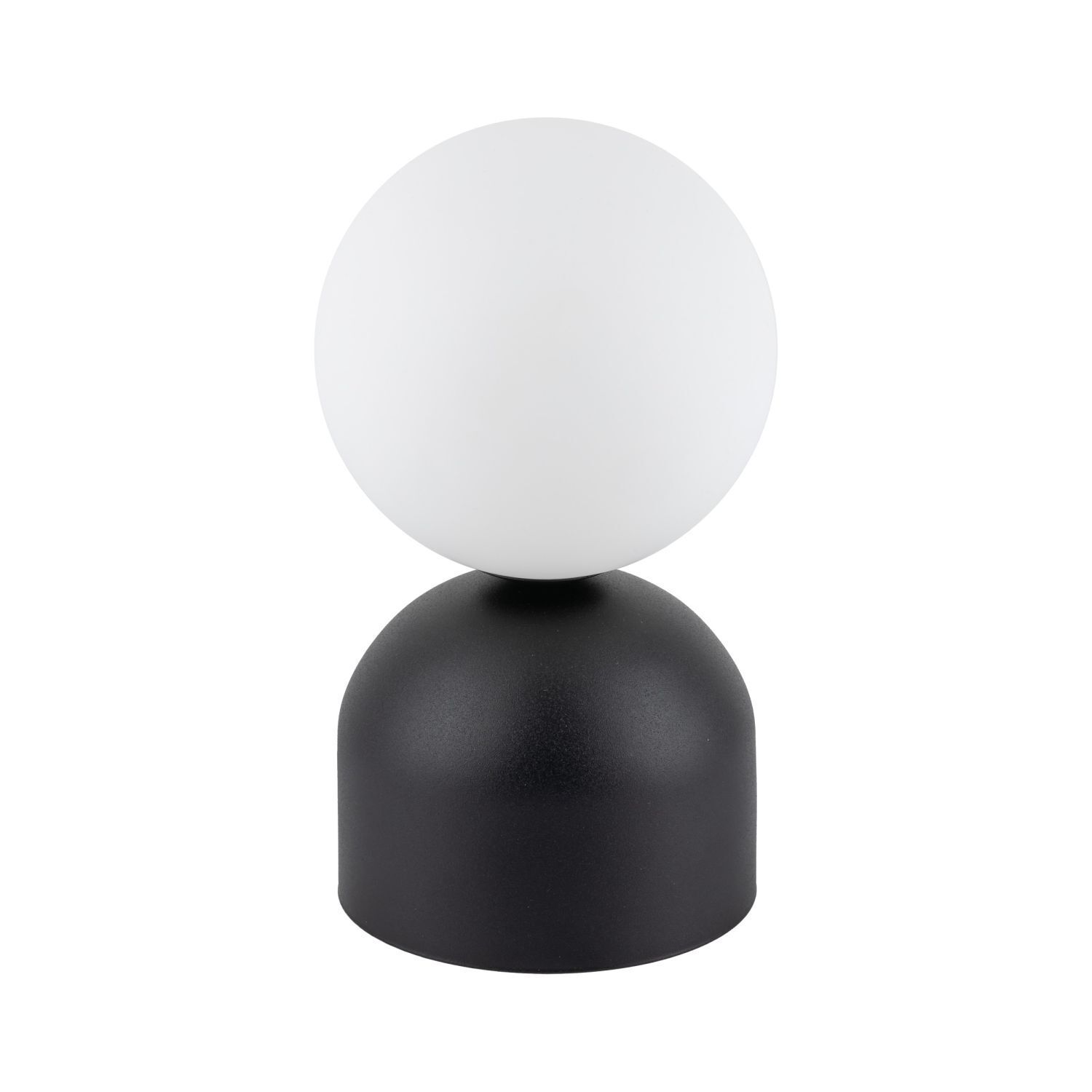 Lampe de table noir blanc G9 verre métal H : 21 cm Abat-jour sphérique