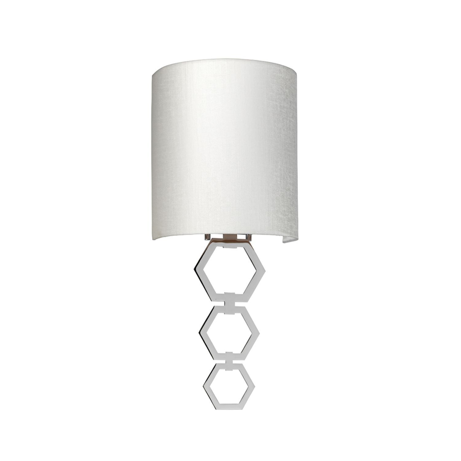 Applique murale tissu abat-jour crème chrome étroit E27