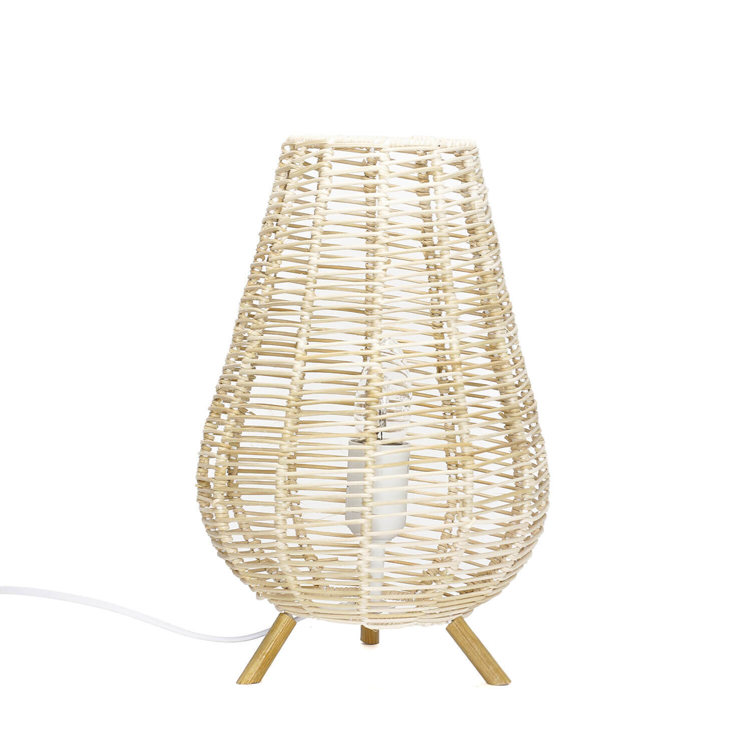 Lampe de table boho corbeille tressée 34,5cm décorative NATHYE