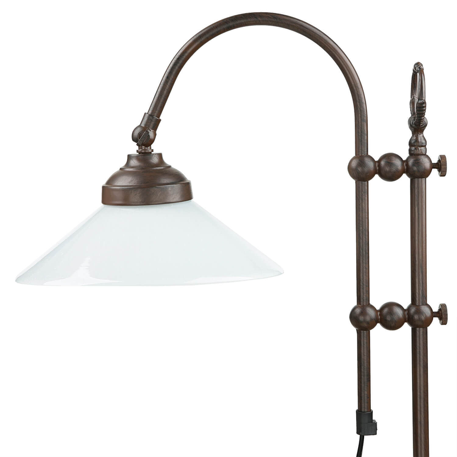 Wandleuchte, Wandlampe, Metall, Bronze, Glasschirm
