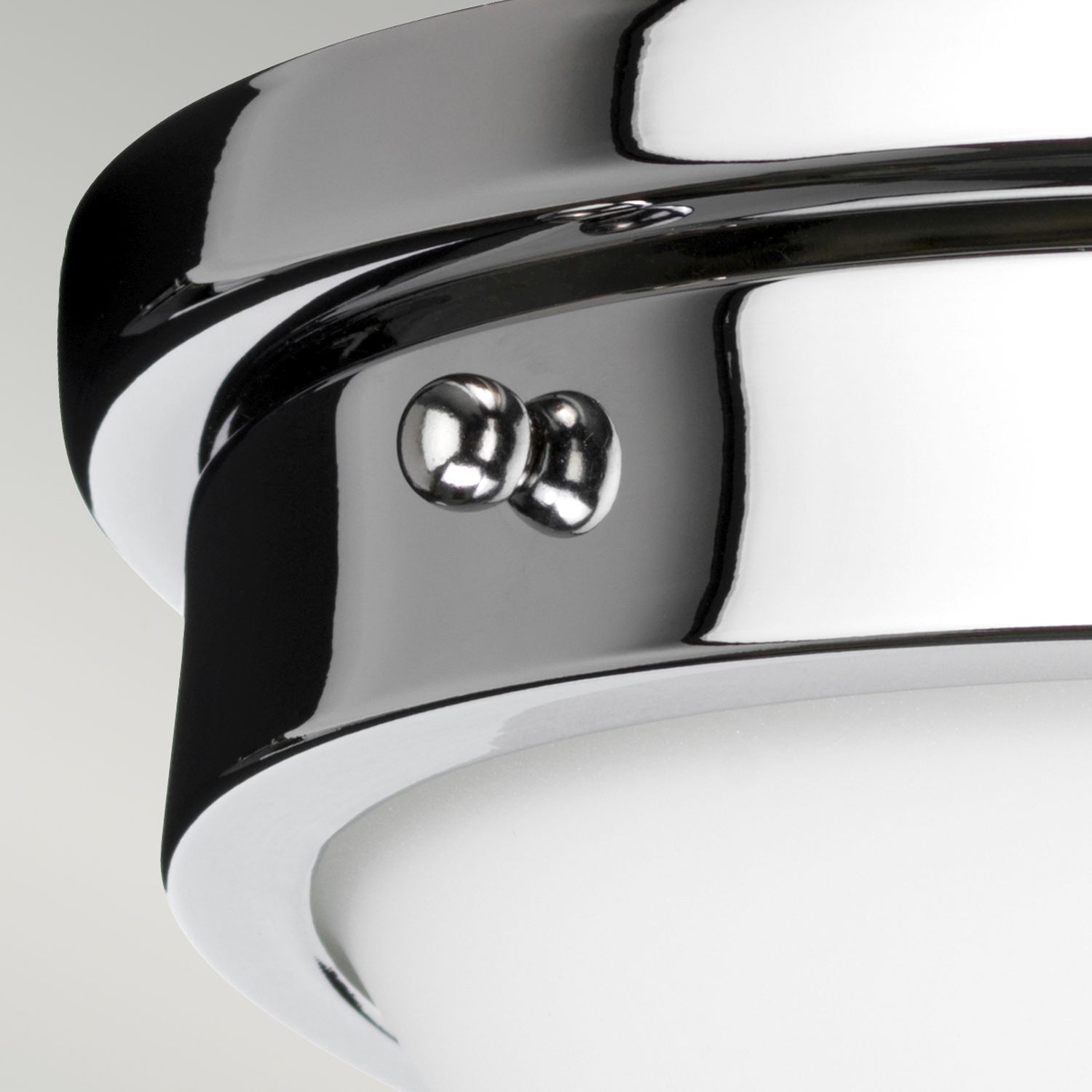 Deckenlampe Weiß Chrom rund Ø32cm E27 Glas Metall