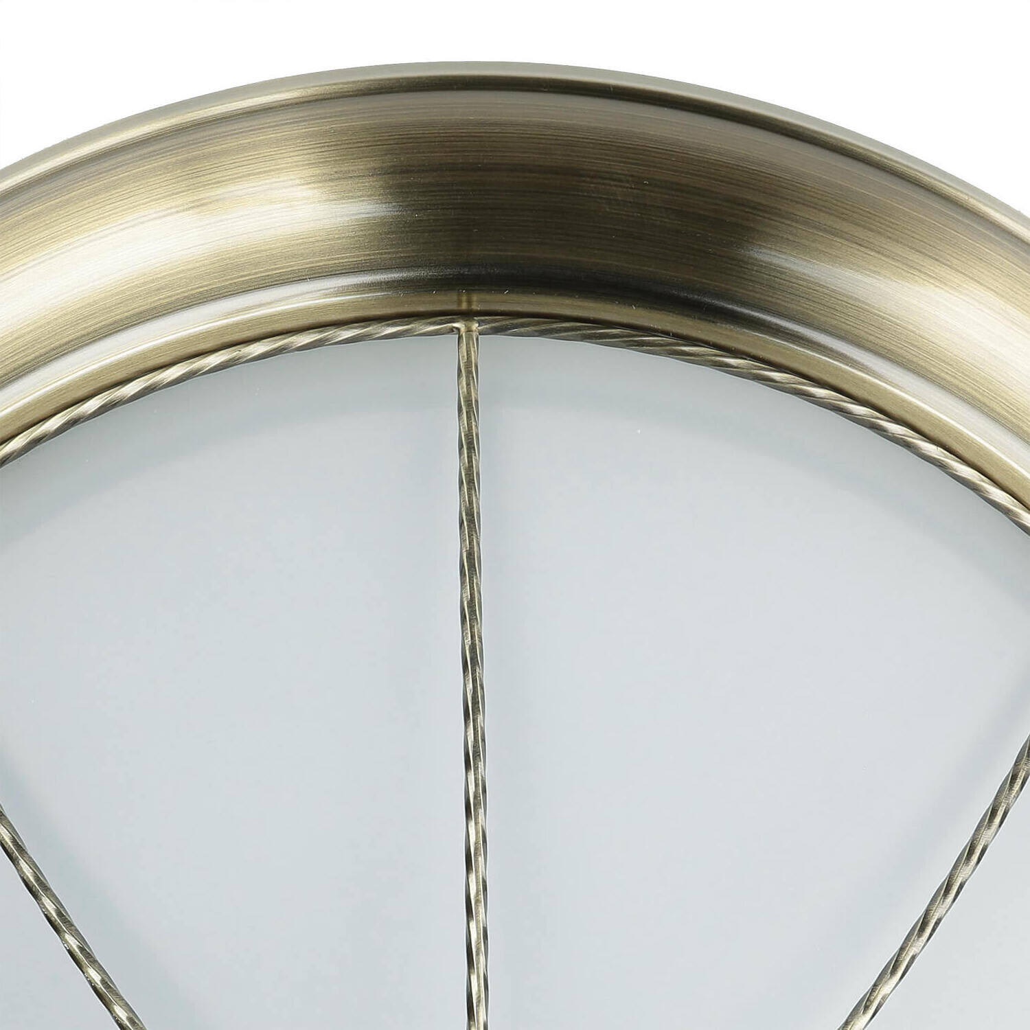 Plafonnier rond E27 SUDAN avec abat-jour en verre aspect laiton Plafonnier rond E27 SUDAN avec abat-jour en verre aspect laiton