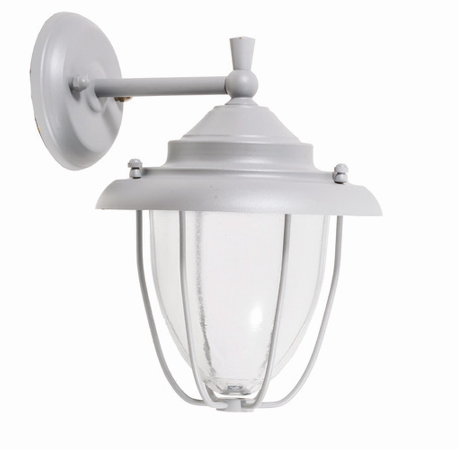 Applique extérieure laiton verre E27 IP23 26 cm de haut Gris