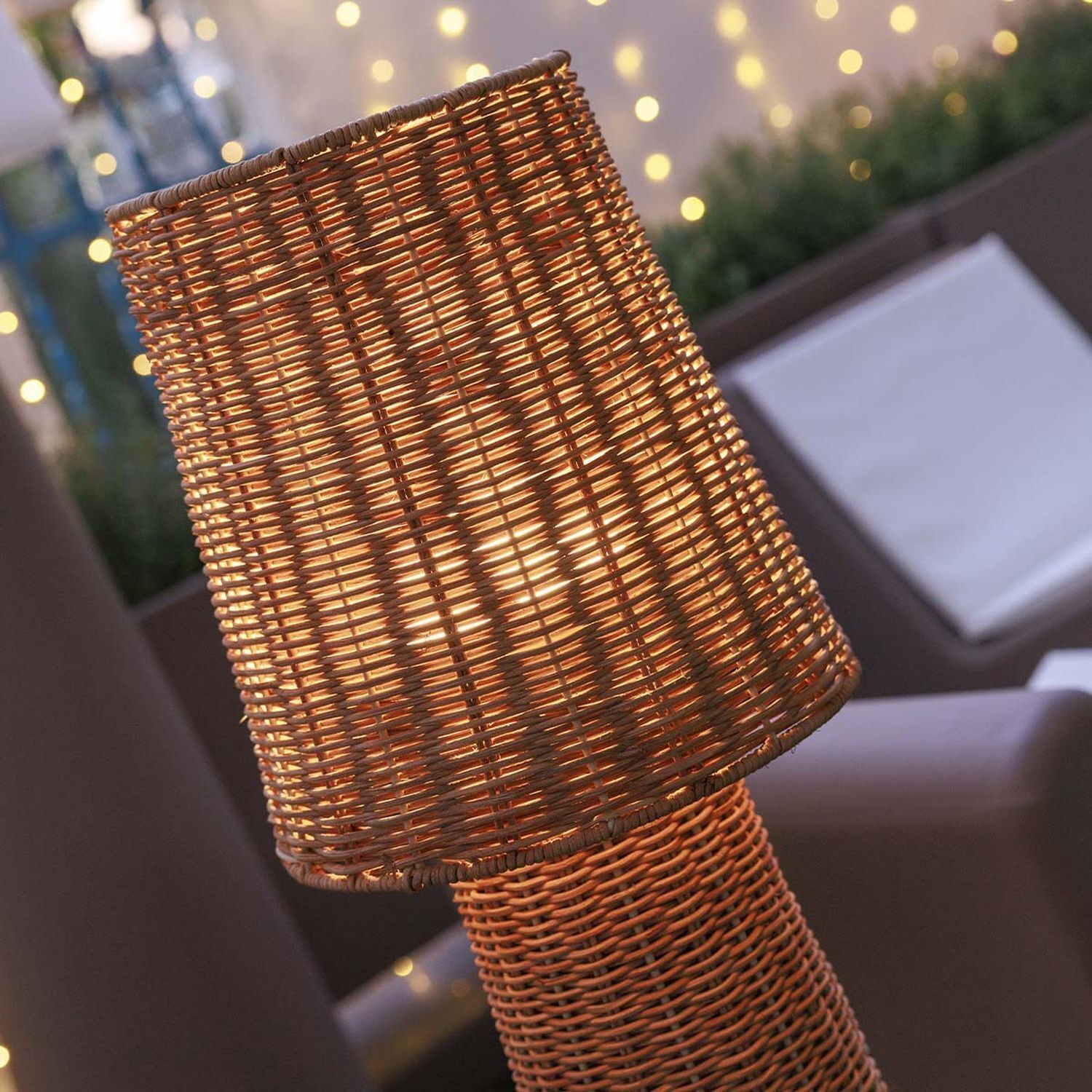 Rattan, Lampenschirm, Lampe, Korbschirm, Lichtquelle