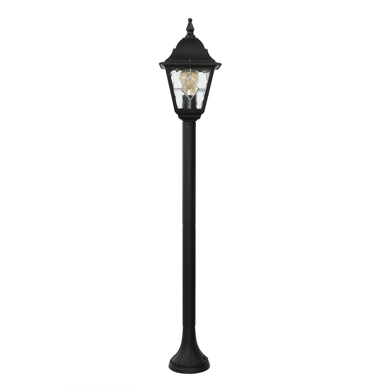 Straßenlaterne, Gartenlampe, Lampensockel, Aluminium/Metall, Schwarz