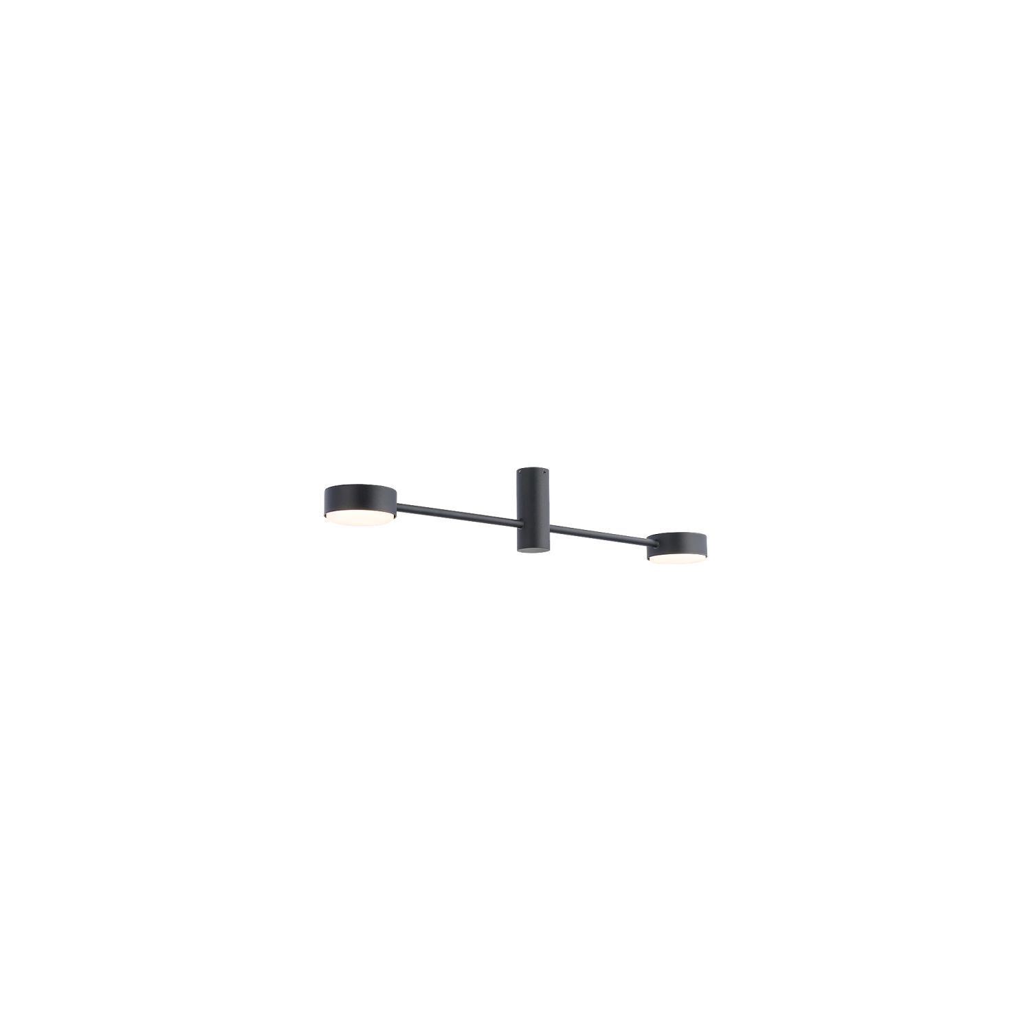 Plafonnier à 2 flammes GX53 Noir Métal Moderne 68 cm de long