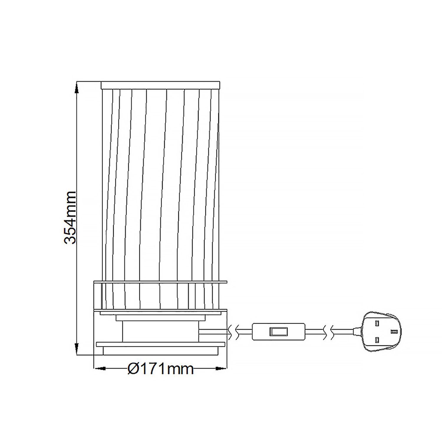 Lampe de table métal verre 36,4 cm de haut avec GX53 LED 3000 K