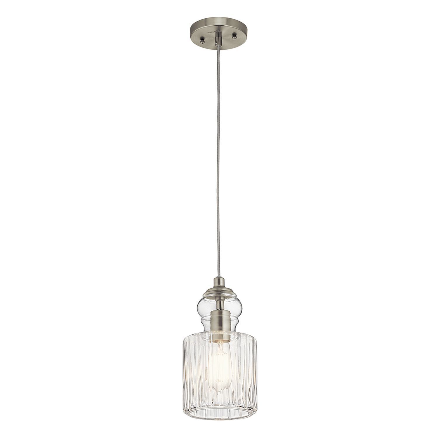 Lampe à suspendre verre métal vintage design Ø15cm E27