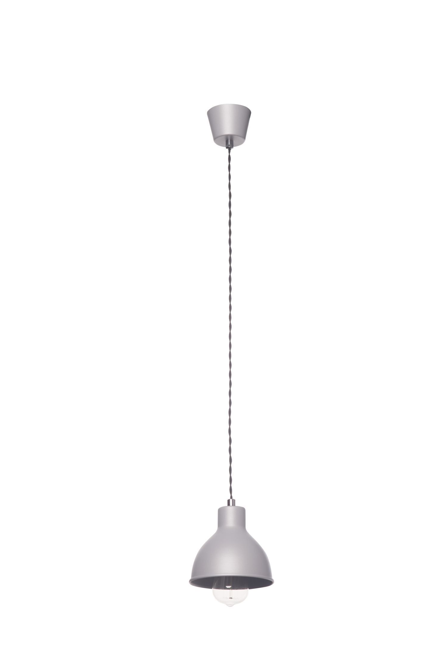 Lampe à suspendre métal gris E27 Ø 15 cm étroit ZOE