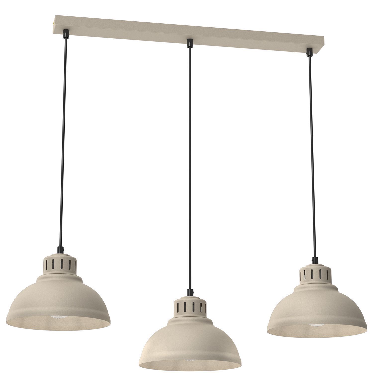 Loft Lampe à suspendre Beige Métal 3-flamme E27 accentuée