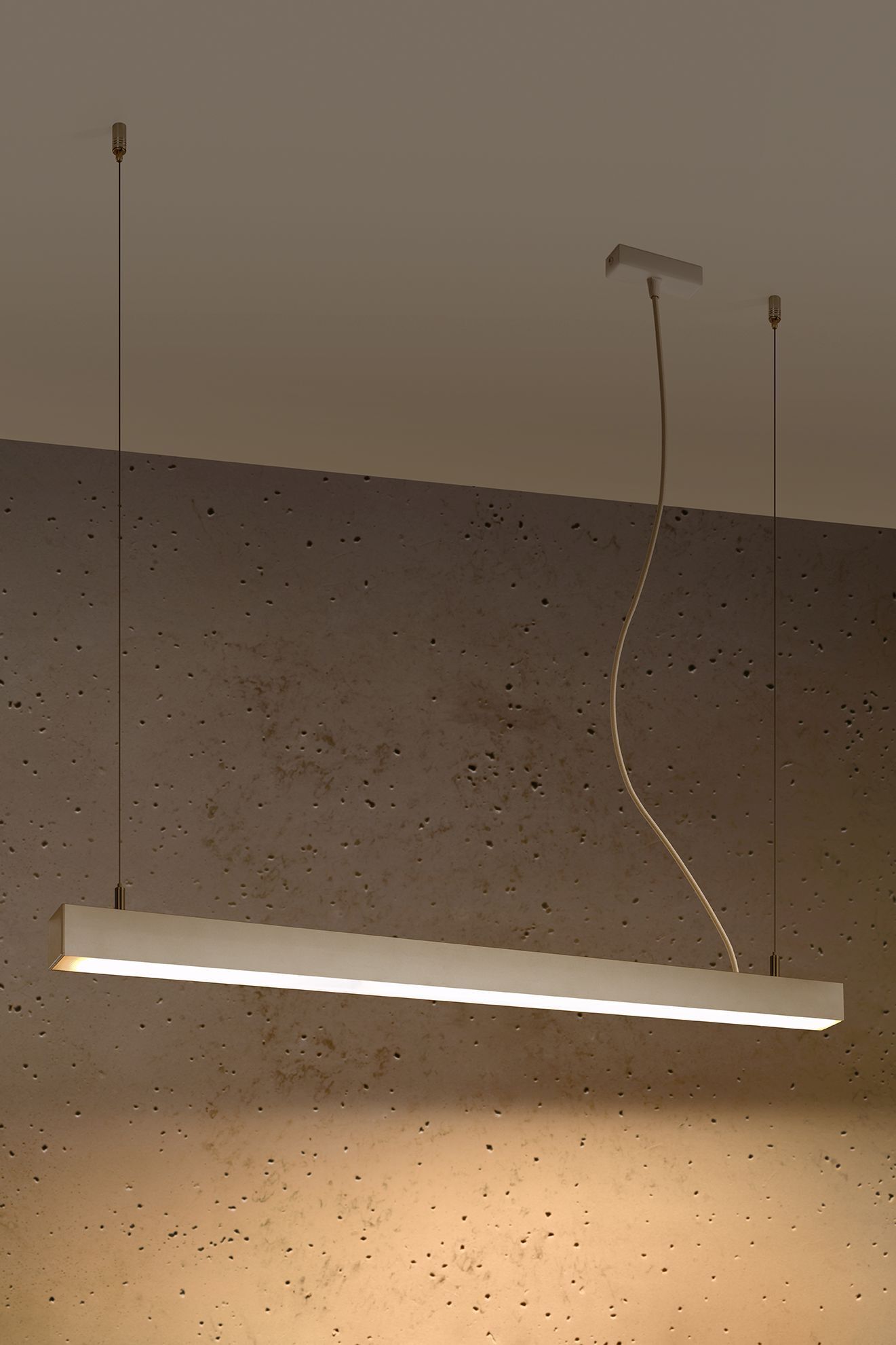LED Lampe à suspendre métal blanc L : 90 cm 3000 K 3120 lm étroit