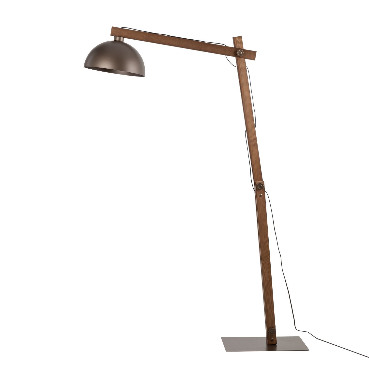 Lampadaire réglable 180 cm de haut articulé bois métal E27 Lampe, Lampenschirm