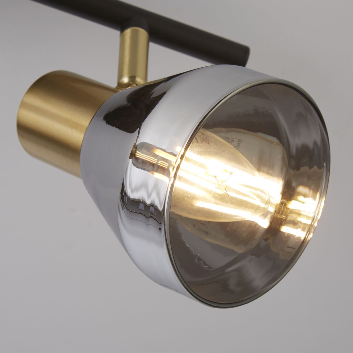Spot de plafond 2 flammes E14 verre fumé métal réglable