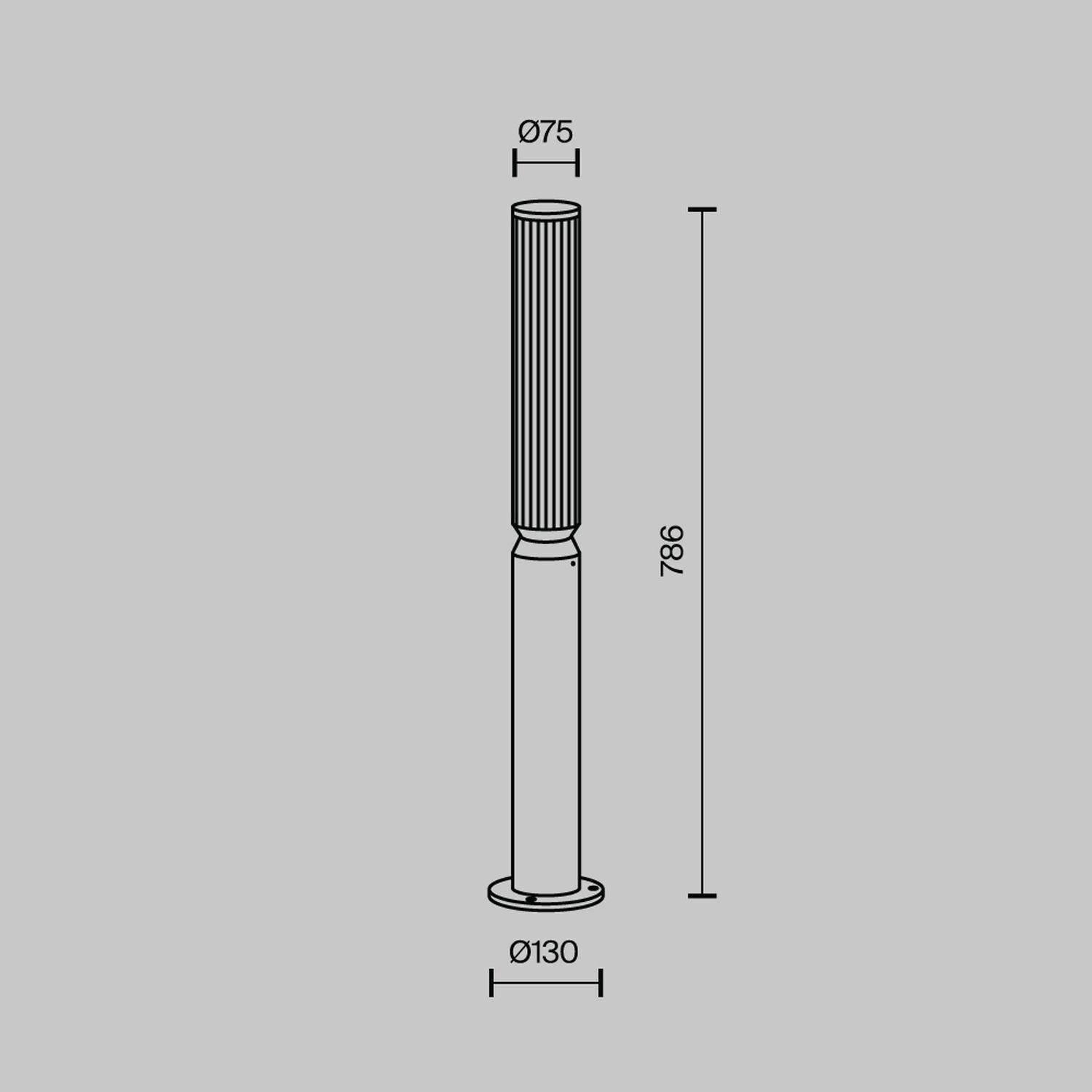 Borne d'éclairage LED verre aluminium IP65 750 lm 78,5 cm