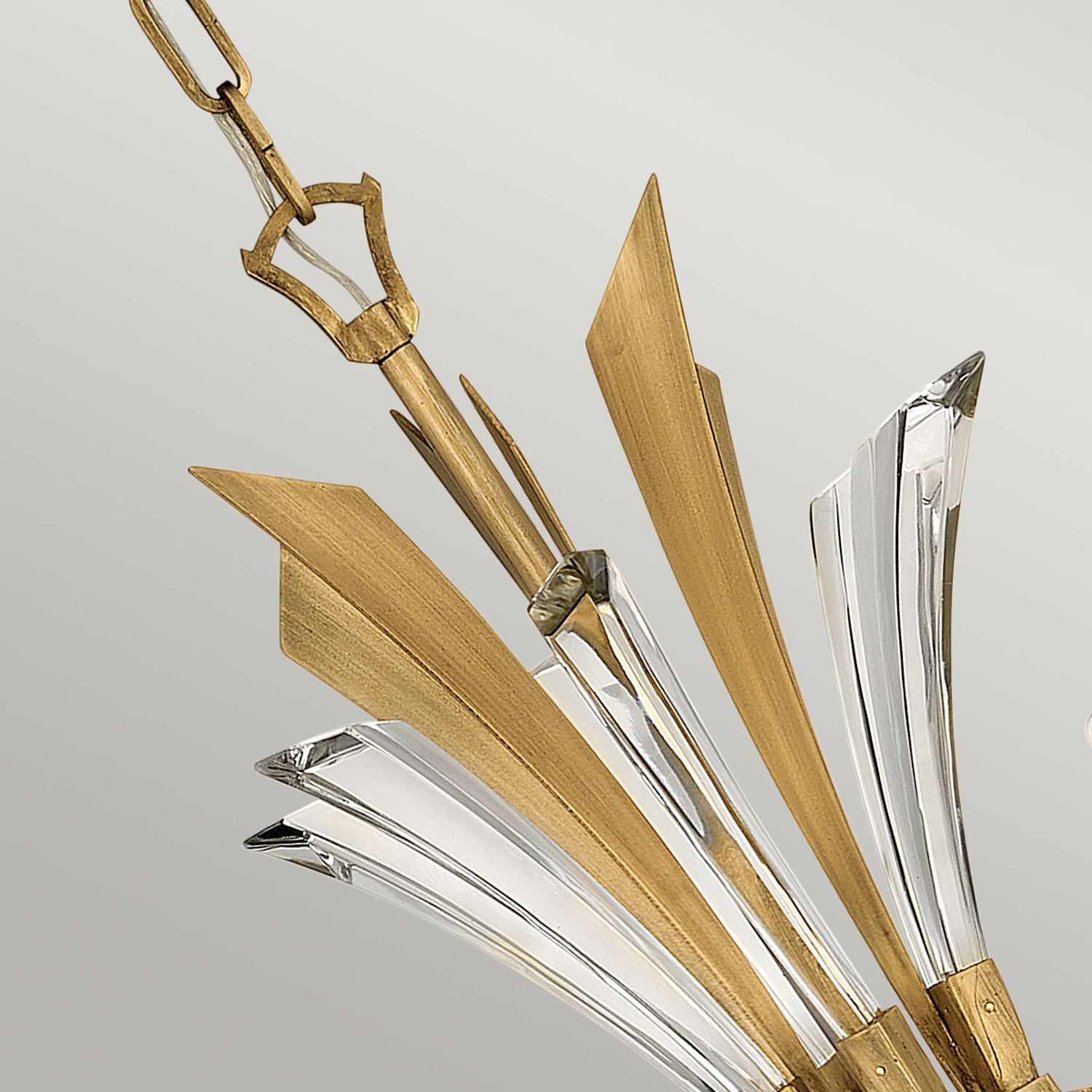 Lustre or bruni Ø 74,3 cm en métal cristal Waffe